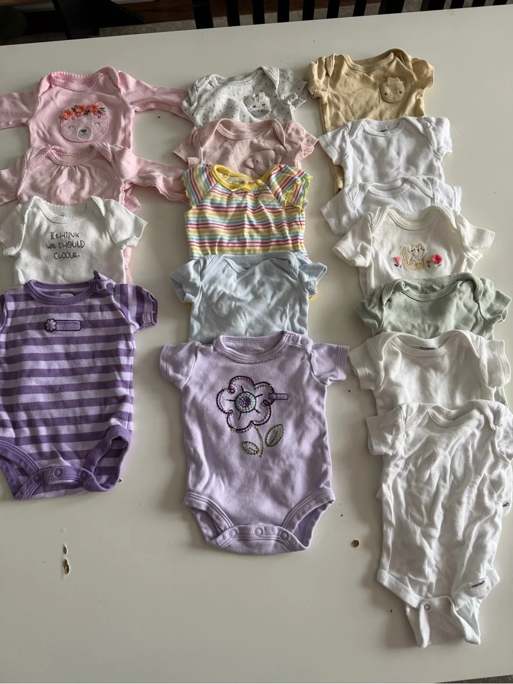 Assorted Baby One-Piece Bodysuits in Pastel Colors - Pack